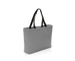 Large cooler bag in recycled canvas with logo, 285 g/m² colour grey