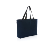 Large cooler bag in recycled canvas with logo, 285 g/m² colour navy-blue