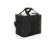 RPET cooler bag with solar panel, holds up to 24 cans colour black