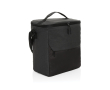 RPET cooler bag with front pocket, holds up to 12 cans colour black