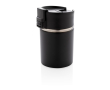 Printed thermal mug with ceramic interior, 220 ml colour black