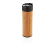 Elegant bamboo thermal mug with anti-drip lid, 450 ml colour wood