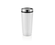 Branded thermal mug from steel with PP inner, 350 ml colour white