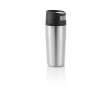 Printed thermal mugs with one-touch opening, 300 ml colour silver