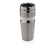 Thermal tumblers in steel and plastic with ergonomic design, 350 ml colour grey