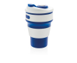 Branded foldable silicone mugs, 350 ml colour blue