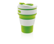 Branded foldable silicone mugs, 350 ml colour green
