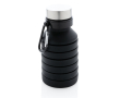 Leakproof foldable silicone bottle with carabiner, 550 ml colour black