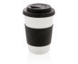 Microwave-safe plastic cups for promotions, 270 ml colour black