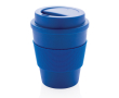 Recyclable plastic mug with lid, 350 ml colour blue