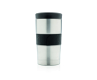 Stainless steel thermal mugs with silicone strap, 300 ml colour silver