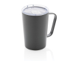 Recycled steel thermal mug with handle, 420 ml colour dark grey