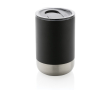 Recycled steel thermal cup with anti-drip lid, 360 ml colour black
