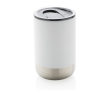 Recycled steel thermal cup with anti-drip lid, 360 ml colour white