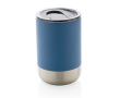 Recycled steel thermal cup with anti-drip lid, 360 ml colour blue