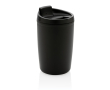 Recycled plastic thermal cup with logo, 300 ml colour black
