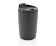 Recycled plastic thermal cup with logo, 300 ml colour dark grey