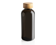 Recycled plastic bottle with bamboo lid, 660 ml colour black