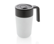 Recycled plastic and metal thermal mug, 480 ml colour white