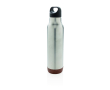 Reusable steel bottles with cork base, 600 ml colour silver