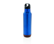 Reusable steel bottles with cork base, 600 ml colour blue