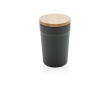 Recycled plastic thermal cup with bamboo lid, 300 ml colour dark grey