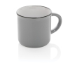 Branded, vintage-style ceramic mug in two colours, 280 ml colour grey
