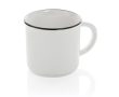 Branded, vintage-style ceramic mug in two colours, 280 ml colour white