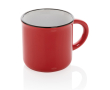 Branded, vintage-style ceramic mug in two colours, 280 ml colour red