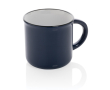 Branded, vintage-style ceramic mug in two colours, 280 ml colour navy-blue