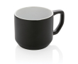 Promotional ceramic mug with modern design, 350 ml colour black