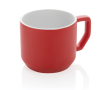 Promotional ceramic mug with modern design, 350 ml colour red