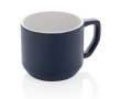 Promotional ceramic mug with modern design, 350 ml colour navy-blue