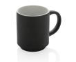 Stackable ceramic mug with colour design, 180 ml colour black