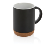 Ceramic mug with cork base and matte colour, 280 ml colour black