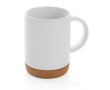 Ceramic mug with cork base and matte colour, 280 ml colour white