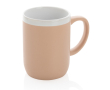 Printed ceramic mug with white rim, 300 ml colour brown
