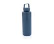 Branded recycled plastic bottle with handle, 500 ml colour blue