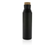 Recycled stainless steel thermal bottle with leakproof lid, 650 ml colour black