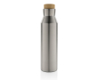 Recycled stainless steel thermal bottle with leakproof lid, 650 ml colour silver