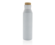 Recycled stainless steel thermal bottle with leakproof lid, 650 ml colour white