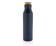 Recycled stainless steel thermal bottle with leakproof lid, 650 ml colour blue