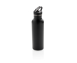 Branded stainless steel bottle with spout, 710 ml colour black