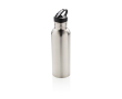 Branded stainless steel bottle with spout, 710 ml colour silver