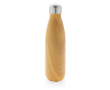 Elegant steel bottle with wood print, 500 ml colour light wood