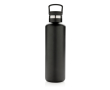 Bottle with infuser lid and wide opening for ice, 600 ml colour black