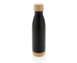 Bottle with bamboo detail on lid and base, 520 ml colour black