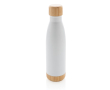 Bottle with bamboo detail on lid and base, 520 ml colour white