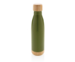 Bottle with bamboo detail on lid and base, 520 ml colour green