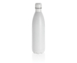 Large, promotional stainless steel thermal bottle, 1 L colour white